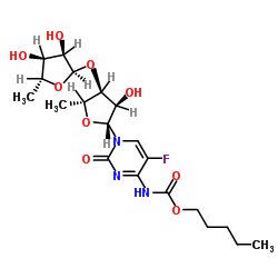 3'-O-(5'-脱氧-α-D-呋喃呋喃糖基)卡培他滨结构式