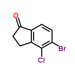 5-溴-4-氯-2,3-二氢-1H-茚-1-酮结构式