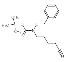 N-(4-氰基丁基)-N-(苯基甲氧基)氨基甲酸叔丁酯结构式