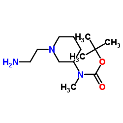 2-Methyl-2-propanyl [1-(2-aminoethyl)-3-piperidinyl]methylcarbamate Structure
