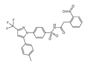 2-(2-nitrophenyl)-N-((4-(5-(p-tolyl)-3-(trifluoromethyl)-1H-pyrazol-1-yl)phenyl)sulfonyl)acetamide Structure