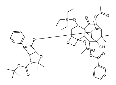 13-{[(3-N-Boc)-2,2-dimethyl-4S-phenyl-1,3-oxazolidin-5R-yl]formyl}-7-O-(triethylsilyl) Baccatin III结构式
