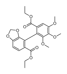 ethyl 4-(6-ethoxycarbonyl-2,3,4-trimethoxyphenyl)-1,3-benzodioxole-5-carboxylate结构式
