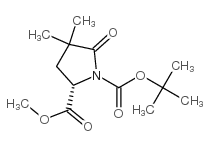 甲基 (2S)-1-(叔-丁氧基羰基)-4,4-二甲基吡喃谷氨酸酯结构式