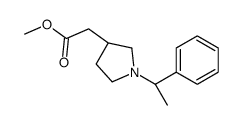 methyl 2-[(3R)-1-[(1S)-1-phenylethyl]pyrrolidin-3-yl]acetate Structure