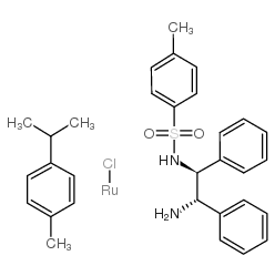 (S,S)-N-(p-Toluenesulfonyl)-1,2-diphenylethanediamine(chloro)(p-cymene)ruthenium(II) Structure
