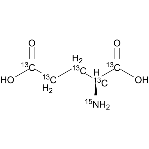 L-谷氨酸 13C5,15N结构式