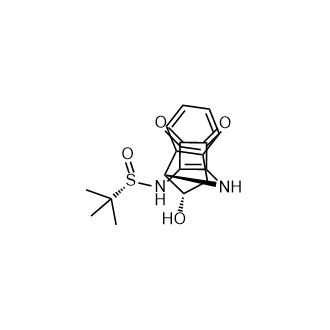 N-(2-((1S,2S)-2-羟基-2,3-二氢-1H-茚-1-基)氨基)-3,4-二氧环己烷-1-烯-1-基)-2-甲基丙烷-2-亚砜酰胺结构式