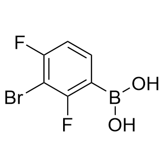 (3-溴-2,4-二氟苯基)硼酸结构式