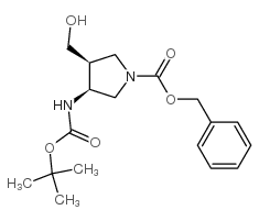 (3S,4s)-1-n-cbz-3-(n-boc-氨基)-4-羟基甲基吡咯烷结构式