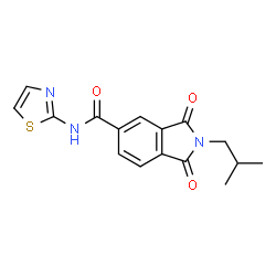 2-(2-methylpropyl)-1,3-dioxo-N-(1,3-thiazol-2-yl)-2,3-dihydro-1H-isoindole-5-carboxamide结构式
