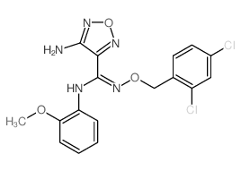 4-amino-N-[(2,4-dichlorophenyl)methoxy]-N'-(2-methoxyphenyl)-1,2,5-oxadiazole-3-carboximidamide结构式