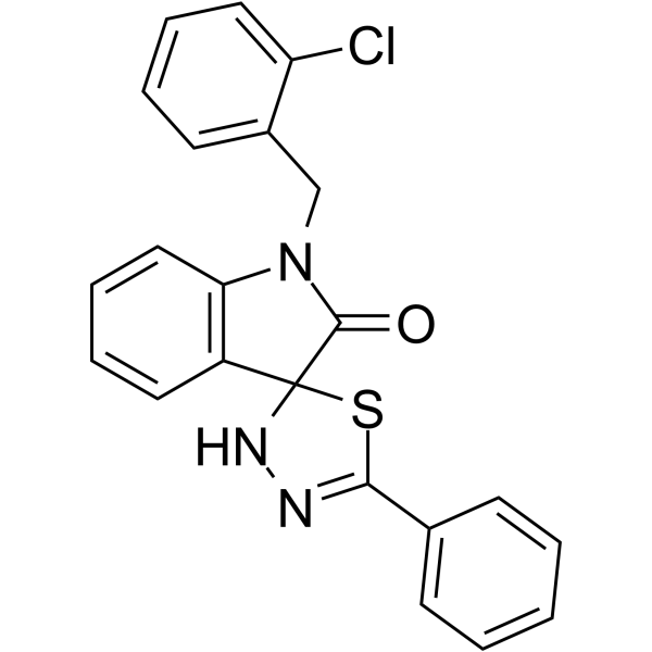 1-(2-chlorobenzyl)-5'-phenyl-3'H-spiro[indoline-3,2'-[1.3.4]thiadiazol]-2-one结构式