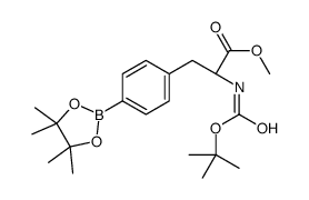 (S)-2-((叔丁氧基羰基)氨基)-3-(4-(4,4,5,5-四甲基-1,3,2-二噁硼烷-2-基)苯基)丙酸甲酯结构式