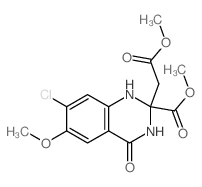 methyl 7-chloro-6-methoxy-2-(methoxycarbonylmethyl)-4-oxo-1,3-dihydroquinazoline-2-carboxylate结构式