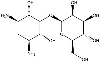 (-)-5-O-(β-D-manno-Hexopyranosyl)-2-deoxy-L-streptamine结构式