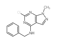 1H-Pyrazolo[3,4-d]pyrimidin-4-amine,6-chloro-1-methyl-N-(phenylmethyl)- structure