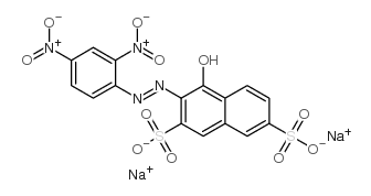 2,7-Naphthalenedisulfonicacid, 3-[2-(2,4-dinitrophenyl)diazenyl]-4-hydroxy-, sodium salt (1:2) structure