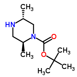 (2S,5R)-2,5-二甲基-1-哌嗪甲酸叔丁酯结构式