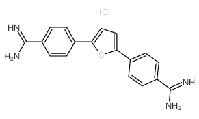 4-[5-(4-carbamimidoylphenyl)thiophen-2-yl]benzenecarboximidamide,hydrochloride Structure