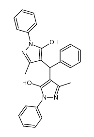 4-((5-hydroxy-3-methyl-1-phenyl-1H-pyrazol-4-yl)(4-methoxyphenyl)methyl)-3-methyl-1-phenyl-1H-pyrazol-5-ol结构式