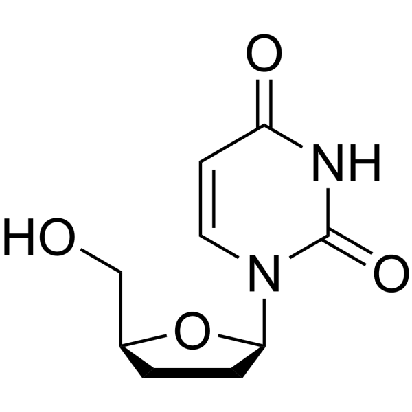 2',3'-Dideoxyuridine Structure