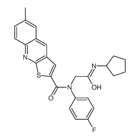 (9CI)-N-[2-(环戊基氨基)-2-氧代乙基]-N-(4-氟苯基)-6-甲基-噻吩并[2,3-b]喹啉-2-羧酰胺结构式