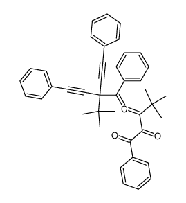 3,6-Di-tertbutyl-1,5,8-triphenyl-6-phenylaethinyl-octadien-3,4-in-7-dion-(1,2)结构式