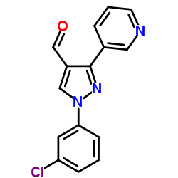 1-(3-CHLOROPHENYL)-3-(PYRIDIN-3-YL)-1H-PYRAZOLE-4-CARBALDEHYDE结构式