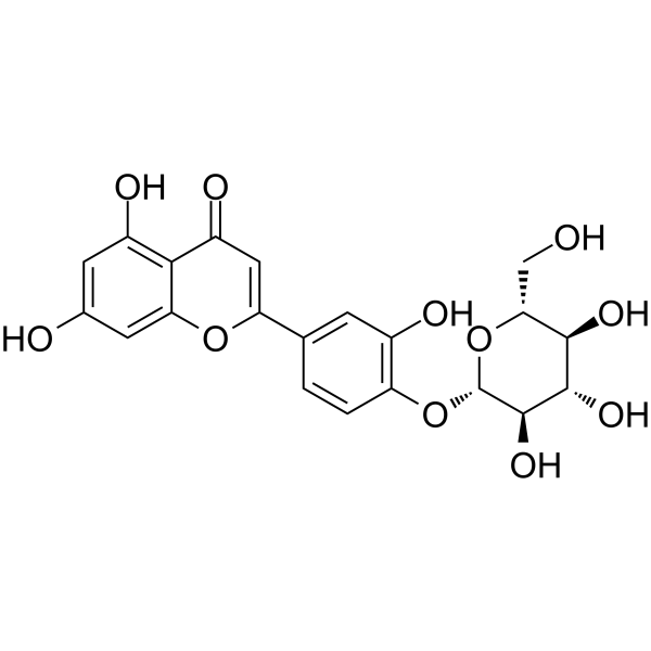 木犀草素-4'-O-葡萄糖苷结构式
