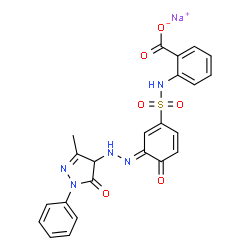 sodium 2-[[[3-[(4,5-dihydro-3-methyl-5-oxo-1-phenyl-1H-pyrazol-4-yl)azo]-4-hydroxyphenyl]sulphonyl]amino]benzoate结构式