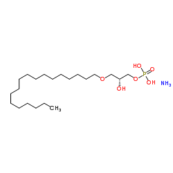 1-O-十八烷基-2-羟基-sn-甘油-3-磷酸铵盐结构式