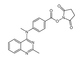 succinimidyl 4-(N-methyl-N-(2-methylquinazolin-4-yl)amino)benzoic acid ester Structure