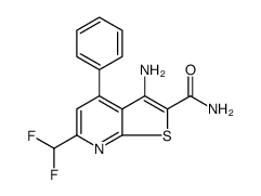 Thieno[2,3-b]pyridine-2-carboxamide, 3-amino-6-(difluoromethyl)-4-phenyl Structure