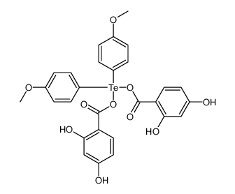 Bis(p-methoxyphenyl)di-beta-resorcylatotellurium结构式