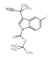 1H-Indole-1-carboxylic acid, 3-(1-cyano-1-methylethyl)-5-fluoro-, 1,1-dimethylethyl ester Structure