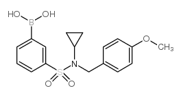 3-[N-环丙基-N-(4-甲氧基苄基)磺酰胺]苯基硼酸结构式