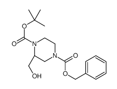 (R)-4-Benzyl 1-tert-butyl 2-(hydroxymethyl)piperazine-1,4-dicarboxylate Structure