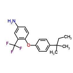 4-[4-(2-Methyl-2-butanyl)phenoxy]-3-(trifluoromethyl)aniline结构式