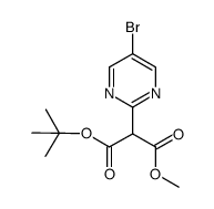1-叔-丁基 3-甲基 2-(5-溴嘧啶-2-基)丙二酸酯结构式