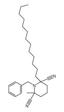 1-benzyl-2-methyl-6-tridecylpiperidine-2,6-dicarbonitrile结构式