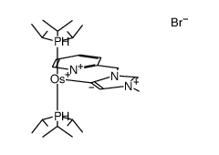 [OsH(η2-H2)(P(i-Pr)3)2(κC5,N-(1-(2-pyridylmethyl)-3-methylimidazol-5-ylidene))]Br结构式