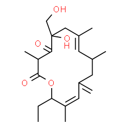 14-Ethyl-5-hydroxy-5-(hydroxymethyl)-3,7,9,13-tetramethyl-11-methylene-1-oxacyclotetradeca-7,12-diene-2,4-dione structure
