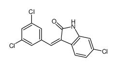 3-(3,5-二氯亚苄基)-6-氯吲哚-2-酮结构式