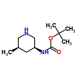 N-[(3S,5R)-5-甲基哌啶-3-基]氨基甲酸叔丁酯结构式