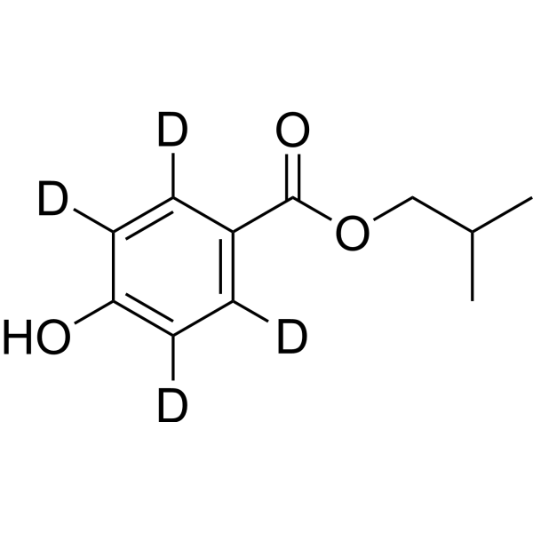4-羟基苯甲酸异丁酯-d4结构式