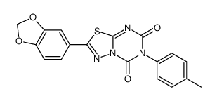 2-(1,3-benzodioxol-5-yl)-6-(4-methylphenyl)-[1,3,4]thiadiazolo[3,2-a][1,3,5]triazine-5,7-dione结构式