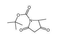 (R)-2-甲基-3,5-二氧代-吡咯烷-1-羧酸叔丁酯结构式