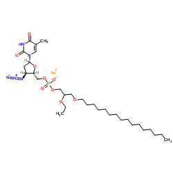 Sodium 3'-azido-3'-deoxy-5'-O-{[2-ethoxy-3-(hexadecyloxy)propoxy]phosphinato}thymidine Structure