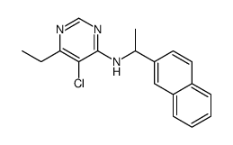 5-chloro-6-ethyl-N-(1-naphthalen-2-ylethyl)pyrimidin-4-amine结构式